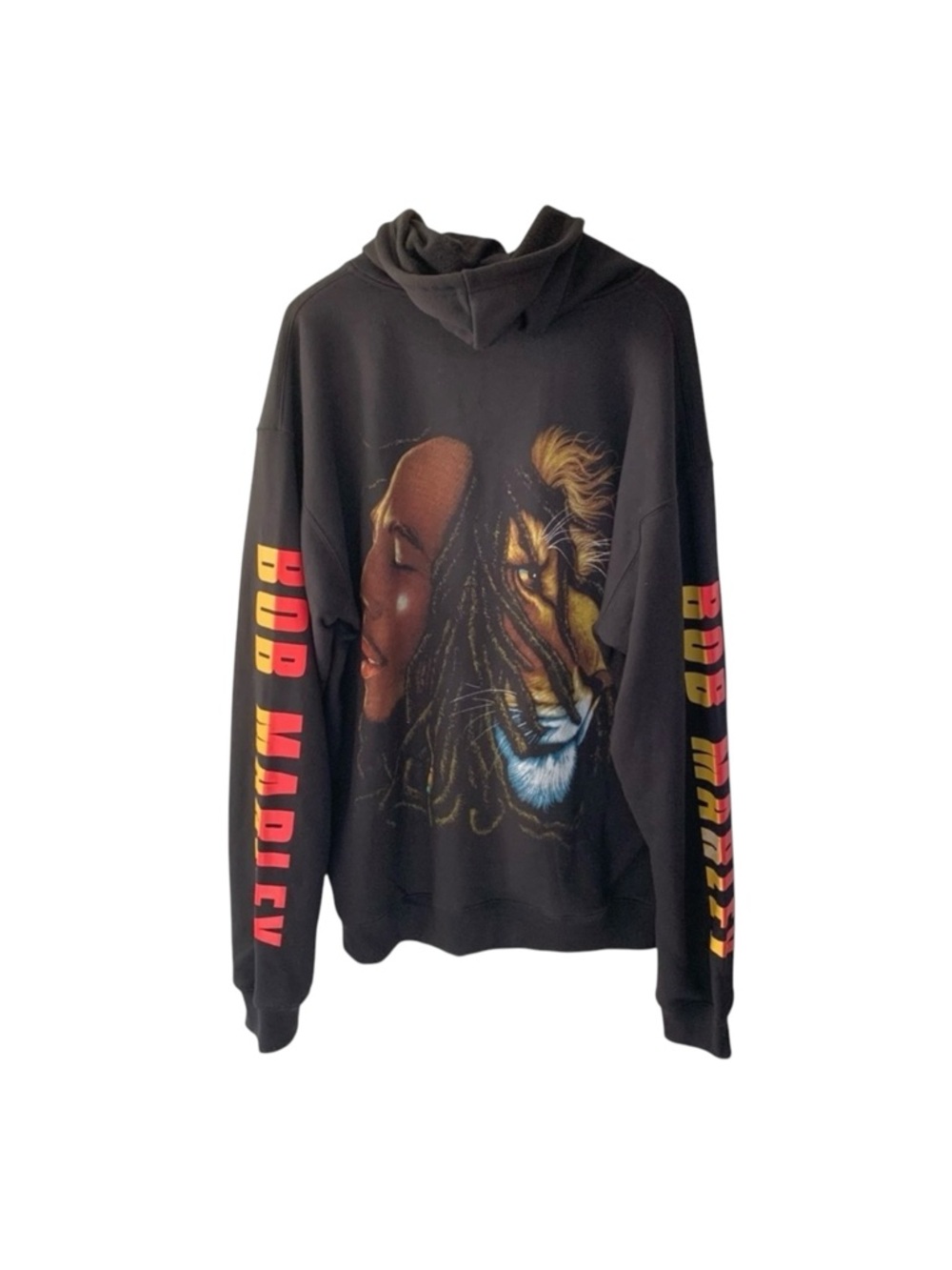 Vintage Bob Marley Full Zip Black Fleece Reggae Hoodie Men Size 3XL Jamaica